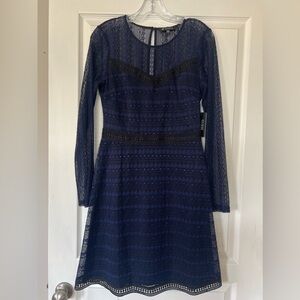 Guess Navy Blue & Black Lace Dress
